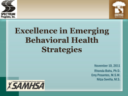 Excellence in Emerging Behavioral Health Strategies Florida