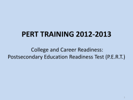 PERT Training 2012-2013 - Broward County Public Schools