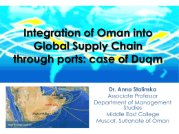 case of Duqm Port Anna Stalinska Middle East