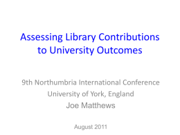 Assessing Library Contributions to University