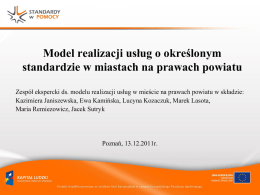 Prezentacja Modeli realizacji usług o określonym