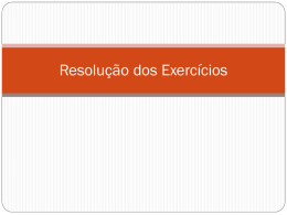 Resolu&ccedil;&atilde;o dos Exerc&iacute;cios