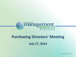 July 17, 2014 - Purchasing Directors` Meeting