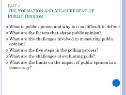 Part 1 The Formation and Measurement of Public Opinion