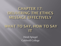 Chap 17 Delivering ethics message