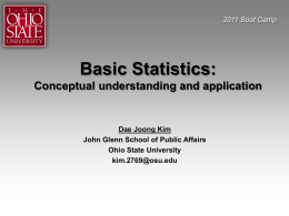 Basic Statistics PowerPoint, Dae Joong Kim