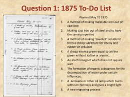 Question 1: 1875 To-Do List