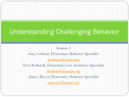 Challenging Behavior Session 2 PPT