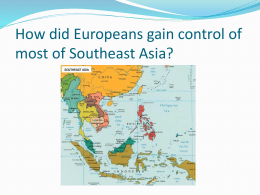 How did Europeans gain control of most of Southeast Asia?
