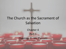 The Church as the Sacrament of Salvation intro chapter 4