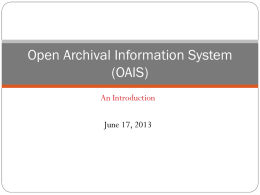 Open Archival Information System (OAIS)