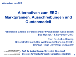 Alternativen zum EEG - Universität des Saarlandes
