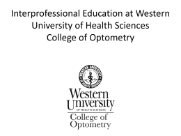IPE at Western University College of Optometry