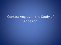 Contact Angles in the Study of Adhesion