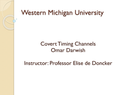 Covert Timing Channels - Western Michigan University