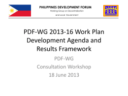 Proposed Approach to the WG-DLG 2013