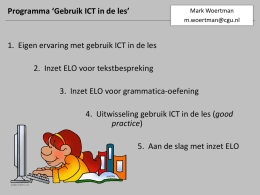 ppt "Gebruik ICT in de les" van Mark Woertman