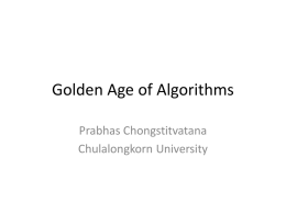 Golden Age of Algorithms