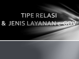 TIPE RELASI & JENIS LAYANAN e-GOV