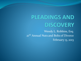 PLEADINGS AND DISCOVERY