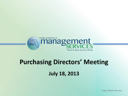 Purchasing Directors` Presentation