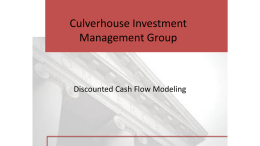 Discounted Cash Flow Modeling