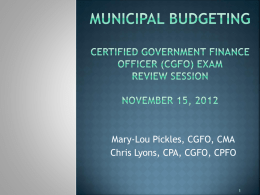 Budget process - Florida Government Finance Officers Association