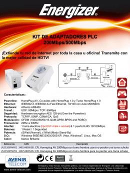 KIT DE ADAPTADORES PLC 200Mbps/500Mbps