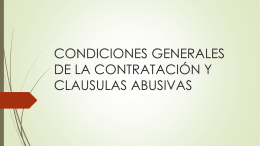condiciones generales de la contratación y clausulas abusivas
