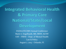 Integrated Behavioral Health & Primary Care National/State