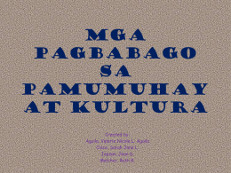 Mga Pagbabago sa Pamumuhay at Kultura - CTL