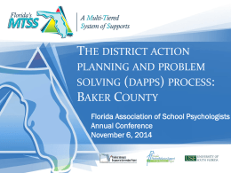 pptx - Florida Problem Solving & Response to Intervention Project