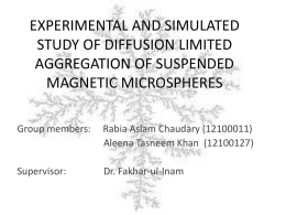 experimental and simulated study of diffusion limited