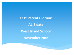 ALIS Year 12 Presentation parents - WIS Portal