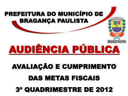 Audiência Pública 3º quadrimestre 2012 – Metas Fiscais