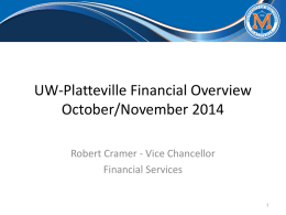 UW-Platteville Financial Overview Presentation Fall 2014