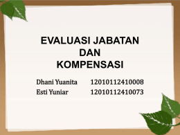 EVALUASI JABATAN DAN KOMPENSASI