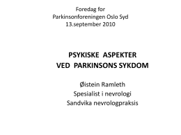 Psykiske aspekter ved Parkinsons sykdom