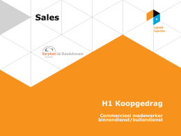 Sales H1 Koopgedrag Commercieel medewerker