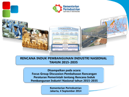 Rencana Induk Pembangunan Industri Nasional Tahun 2015-2035