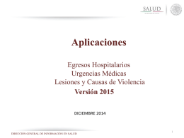 Aplicaciones Subsistemas Hospitalarios 2015