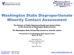 Washington State Disproportionate Minority Contact Assessment