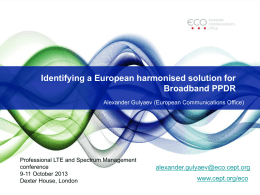 Identifying a European harmonised solution for Broadband
