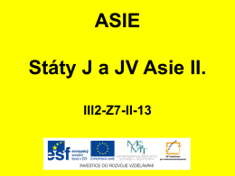 13. Státy J a JV Asie II.