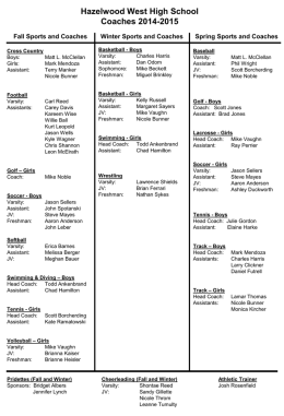 Coaches List 14-15 - Hazelwood School District