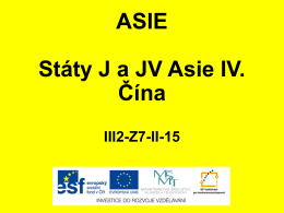 15. Státy J a JV Asie IV.