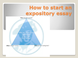 How to start an expository essay