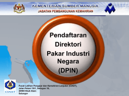 Slaid DPIN - Laman Web Rasmi Jabatan Pembangunan Kemahiran