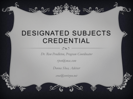 Designated Subjects Credential Power Point
