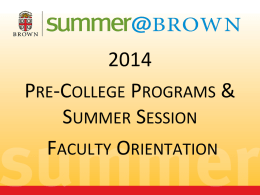 Faculty Orientation Slides for Summer 2014
